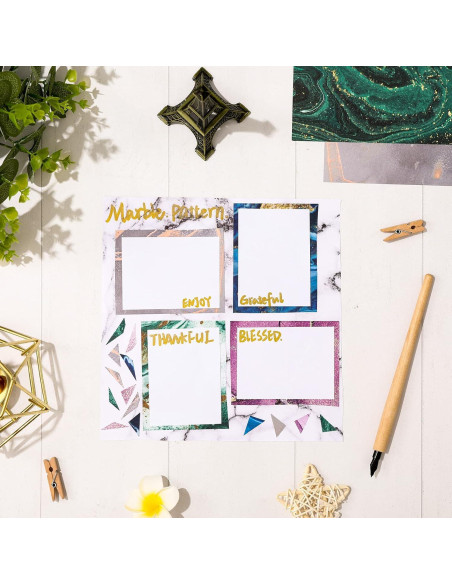 Conjunto de Papel Marmoleado Whaline 24 Hojas 30x30cm DIY