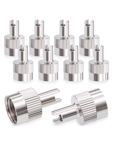 10 Tapones de Válvula de Neumático MEAJOO Plateados Universales