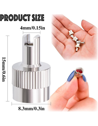 10 Tapones de Válvula de Neumático MEAJOO Plateados Universales