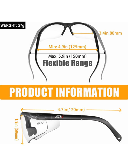 Gafas de Seguridad GY Unisex Antiniebla UV400