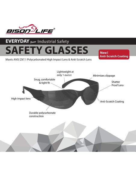 Gafas de Seguridad BISON LIFE - 12 Pares Envolventes Gafas de Seguridad BISON LIFE - 12 Pares Envolventes