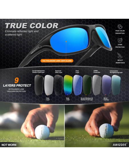 Gafas de sol deportivas AWGSEE TR90 polarizadas UV400