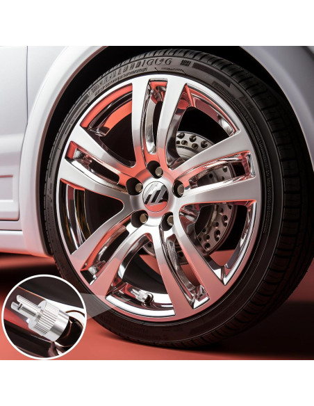 10 Tapones de Válvula de Neumático MEAJOO Plateados Universales