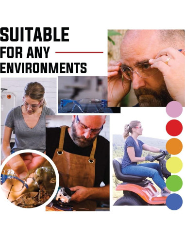 Gafas de Seguridad BISON LIFE - Lente Clara y Templo Rojo