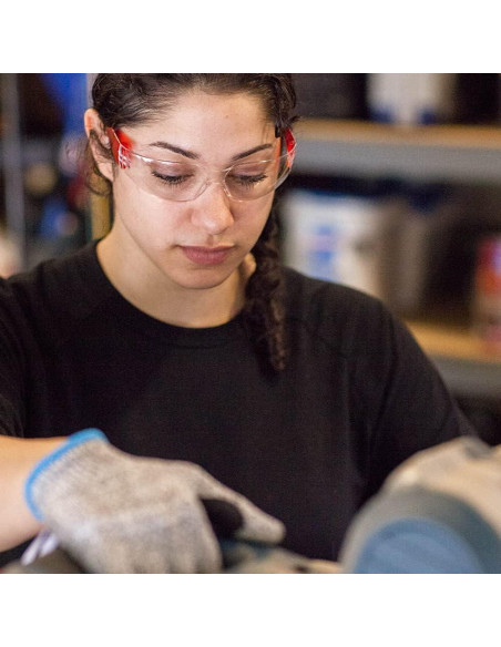 Gafas de Seguridad BISON LIFE - Lente Clara y Templo Rojo Gafas de Seguridad BISON LIFE - Lente Clara y Templo Rojo