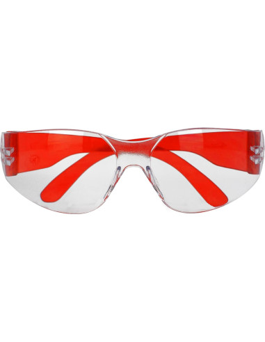 Gafas de Seguridad BISON LIFE - Lente Clara y Templo Rojo