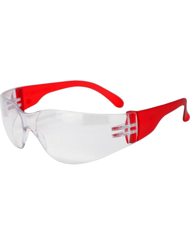 Gafas de Seguridad BISON LIFE - Lente Clara y Templo Rojo
