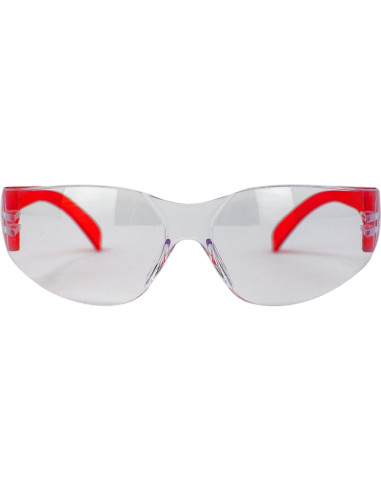 Gafas de Seguridad BISON LIFE - Lente Clara y Templo Rojo