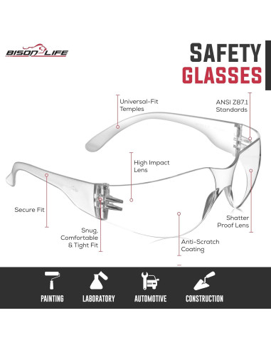 Gafas de Seguridad BISON LIFE - Lente Clara Antirrayaduras