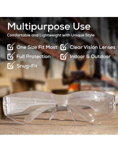 Gafas de Seguridad BISON LIFE - Lente Clara Antirrayaduras