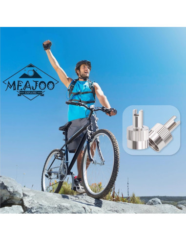 10 Tapones de Válvula de Neumático MEAJOO Plateados Universales