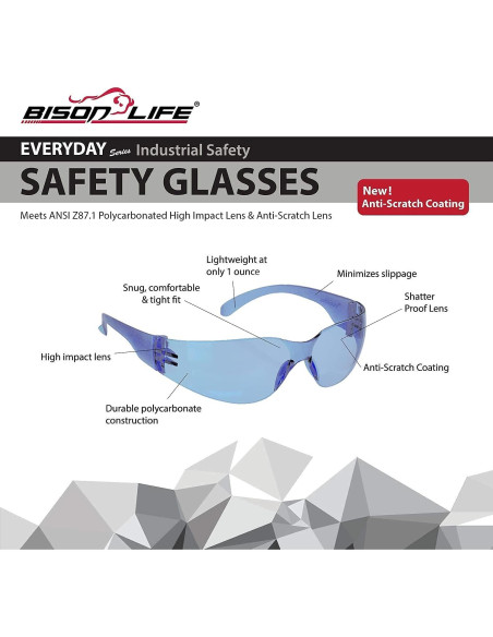 Gafas de Seguridad BISON LIFE - Lentes Envolventes Antirrayas Gafas de Seguridad BISON LIFE - Lentes Envolventes Antirrayas