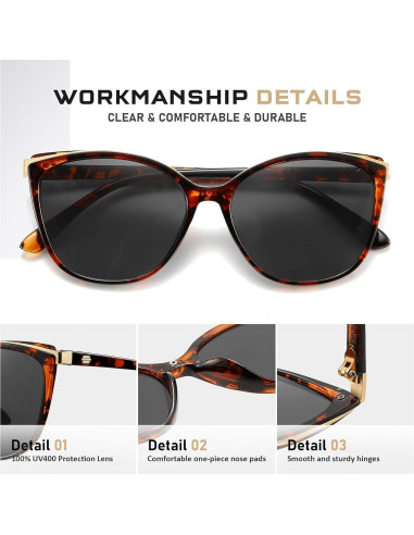 Gafas de sol estilo gato Colrea UV400 para mujeres