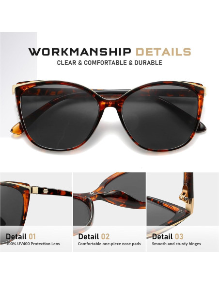 Gafas de sol estilo gato Colrea UV400 para mujeres