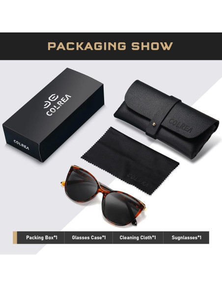 Gafas de sol estilo gato Colrea UV400 para mujeres