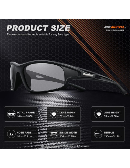 Gafas de Sol Polarizadas AWGSEE para Hombres UV 100%