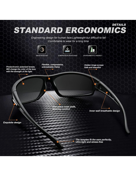 Gafas de Sol Polarizadas AWGSEE para Hombres UV 100%