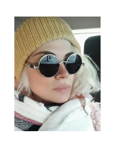 Gafas de sol redondas AIEYEZO Steampunk UV 100% bloqueadores