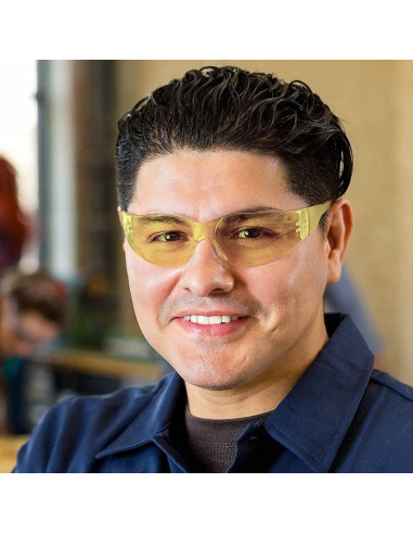 Gafas de Seguridad BISON LIFE - 12 Pares Amarillo Antirrayaduras