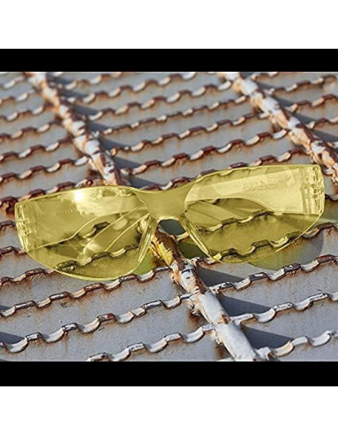 Gafas de Seguridad BISON LIFE - 12 Pares Amarillo Antirrayaduras