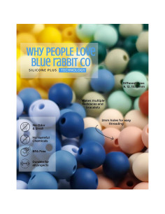 Perlas de Silicona 9mm Blue Rabbit Co - 250 Piezas en 3 Tonos 2