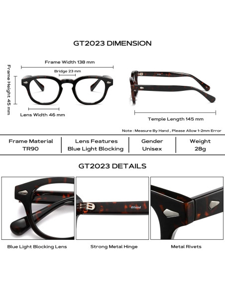 Gafas de Sol Gtand Unisex Retro Circulares 46mm UV400