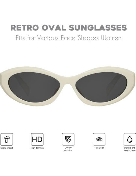Gafas de Sol Ovaladas Mosanana MS52372 UV400 Retro Gafas de Sol Ovaladas Mosanana MS52372 UV400 Retro