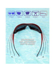 Gafas de Sol Deportivas BEACOOL Polarizadas UV400 Rojo 2