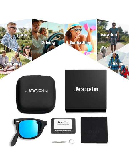 Gafas de sol Joopin plegables UV400 polarizadas para hombres y mujeres Gafas de sol Joopin plegables UV400 polarizadas para hombres y mujeres