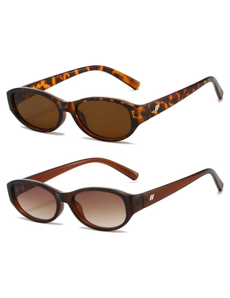 Gafas de sol ovaladas BRMHDY para mujeres, UV400, 2 colores