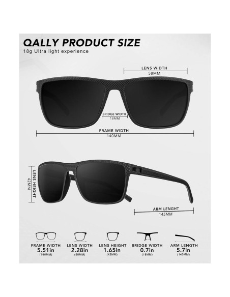 Gafas de Sol Polarizadas QALLY UV400 para Hombres