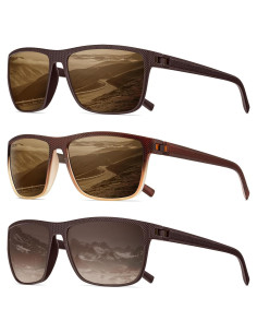 Gafas de sol QALLY polarizadas UV400 para hombres marrón