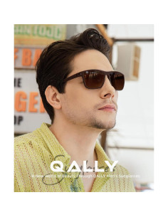 Gafas de sol QALLY polarizadas UV400 para hombres marrón 2
