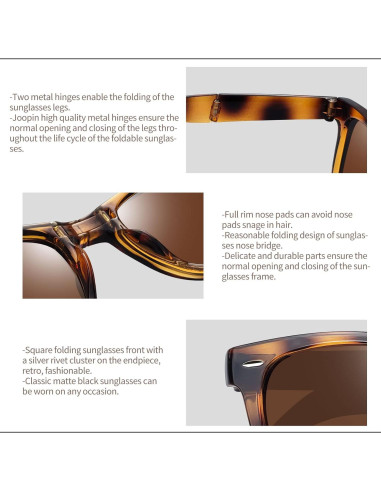 Gafas de sol Joopin cuadradas polarizadas UV400 marrón