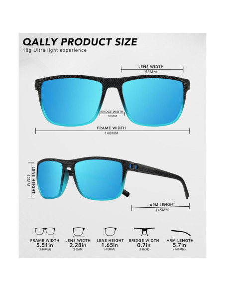 Gafas de sol QALLY polarizadas UV400 para hombres
