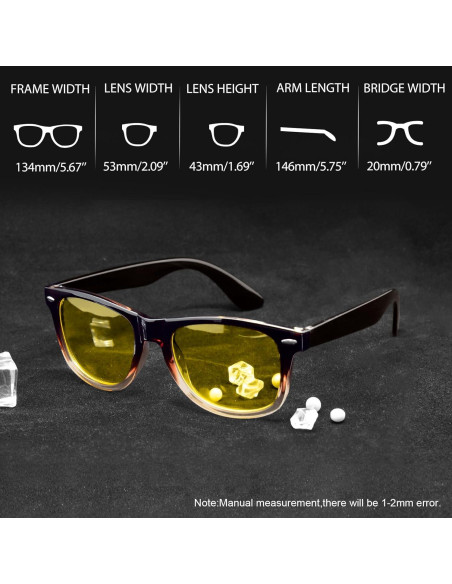 Gafas de sol Joopin cuadradas UV400 unisex marrón degradado