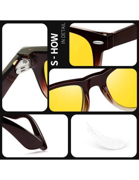 Gafas de sol Joopin cuadradas UV400 unisex marrón degradado