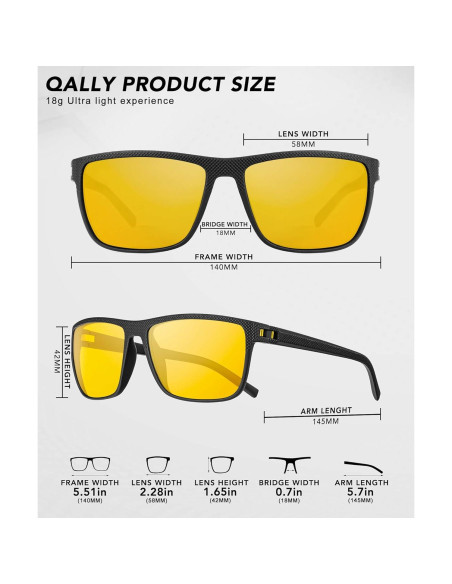 Gafas de sol QALLY polarizadas para hombres con UV