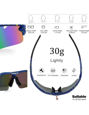 Gafas de sol deportivas BangLong con 5 lentes UV400
