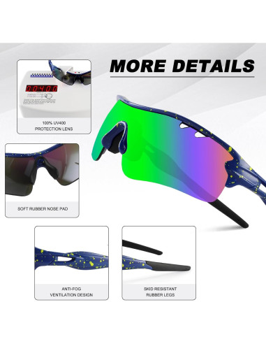 Gafas de sol deportivas BangLong con 5 lentes UV400