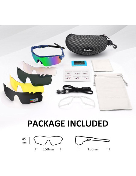 Gafas de sol deportivas BangLong con 5 lentes UV400