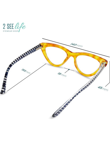 Gafas de lectura Cat Eye 3.0 Miel para Mujeres - Ligeras