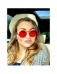 Gafas de sol redondas AIEYEZO steampunk con lentes UV 50mm 2