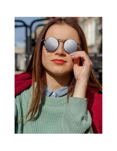 Gafas de sol redondas AIEYEZO steampunk con lentes UV 2