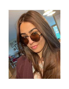 Gafas de sol redondas AIEYEZO steampunk UV 100% bronce 2