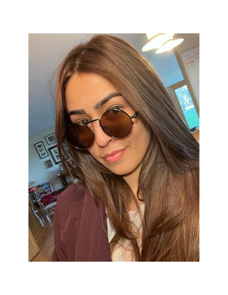 Gafas de sol redondas AIEYEZO steampunk UV 100% bronce