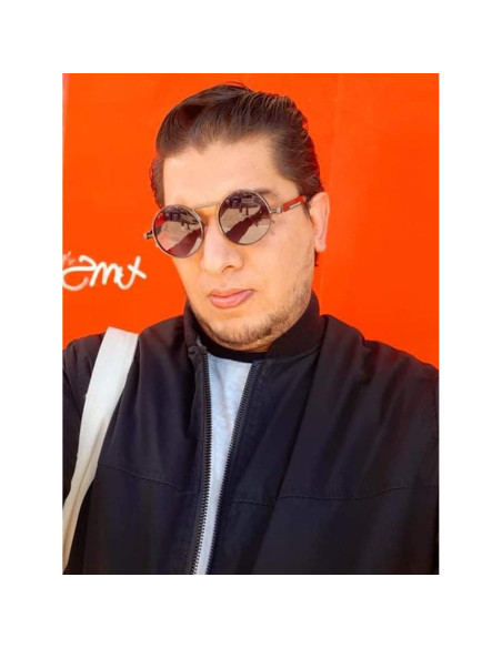 Gafas de sol redondas AIEYEZO steampunk UV 100% bronce