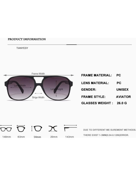 Gafas de sol TIANYESY aviador retro unisex con protección UV