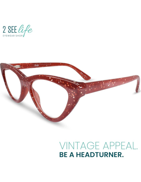 Gafas de lectura Cat Eye 4.0x Rojo Rubí 2SeeLife Gafas de lectura Cat Eye 4.0x Rojo Rubí 2SeeLife
