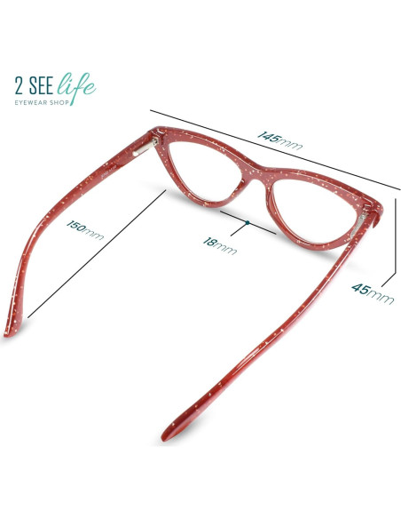 Gafas de lectura Cat Eye 4.0x Rojo Rubí 2SeeLife Gafas de lectura Cat Eye 4.0x Rojo Rubí 2SeeLife
